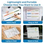 Marsrock Dry Erase White Board with Stand,Double-Sided Whiteboard 16"x12", 10 Markers,6 Magnets, 1 Eraser,Portable Desktop Whiteboard for Planning,Colorful Weekly Schedule Board for School for Home