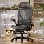 ELABEST X100 Ergonomic Mesh Office Chair with Footrest, Big and Tall Hone Desk Chair with 5D Flip-Up Arms, Adjustable 3D Lumbar Support,Gaming & Executive Computer Chairs