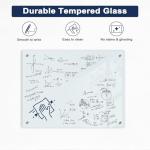 QUEENLINK Magnetic Glass Whiteboard for Wall, 36" x 24" Glass Dry Erase Board, Large Frameless White Board for Home and Office with 1 Marker Tray - Normal White
