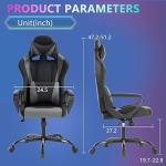 PayLessHere Ergonomic Racing Desk Chair Gaming Chair Computer Chair with Armrests 360° Swivel & Caster Pu Desk Task Chair Executive Headrest Lumbar Support for Back Pain Women Men and Adults (Grey)