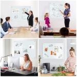 QUEENLINK Magnetic Glass Whiteboard for Wall, 36" x 24" Glass Dry Erase Board, Large Frameless White Board for Home and Office with 1 Marker Tray - Normal White
