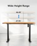 HUANUO Electric Standing Desk, 55" x 24" Height Adjustable Desk, 4 Memory Height Settings, Sit to Stand Up Desk for Home Office, with Headphone Hook, Cable Manager, Rustic Brown