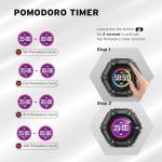 Jack Pomodoro Timer - Productivity Cube, Visual Focus Timer, Mute & Vibration & Adjustable Sound Alert, for Office, ADHD, Study, Work, 3/5/10/25/30/60min & Custom Countdown - Black