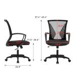 FDW Home Office Chair Mid Back PC Swivel Lumbar Support Adjustable Desk Task Computer Ergonomic Comfortable Mesh Chair with Armrest (Black)