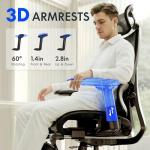 FLEXISPOT ErgoX Premium Ergonomic Office Chair with Footrest- Adjustable 3D Armrests, Dynamic Lumbar Support, Recline & Tilt Function, Mesh Seat, for Home & Office Use,Light Grey