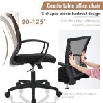 FDW Home Office Chair Mid Back PC Swivel Lumbar Support Adjustable Desk Task Computer Ergonomic Comfortable Mesh Chair with Armrest (Black)