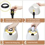 ONEWISH Touch Bedside Lamp for Bedroom, 3-Way Dimmable Farmhouse Table Lamps for Nightstand with Fabric Shade, Desk Lamp for Kids Reading, Home Office