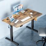 DUMOS 48 Inch Electric Standing Desk Height Adjustable, Sit to Stand Up Computer Workstations Work PC Table Home Office Study Writing Gaming Desks with Memory Presets for Walking Pad, Bedroom, Rustic