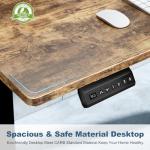 DUMOS 48 Inch Electric Standing Desk Height Adjustable, Sit to Stand Up Computer Workstations Work PC Table Home Office Study Writing Gaming Desks with Memory Presets for Walking Pad, Bedroom, Rustic