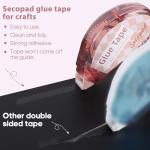 Secopad Scrapbook Tape, 4 Pack Double Sided Tape Roller for Crafts, Adhesive Glue Runner Scrapbooking Supplies Journaling School Office Teacher Supplies for Kids and Adults, 0.3IN x 26FT