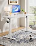HUANUO Electric Standing Desk, Whole Piece Desktop, Adjustable Height Computer Desk, 4 Height Memory Settings, Sit Stand Up Desk for Home Office, 48" x 24", White