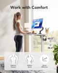 HUANUO Electric Standing Desk, Whole Piece Desktop, Adjustable Height Computer Desk, 4 Height Memory Settings, Sit Stand Up Desk for Home Office, 48" x 24", White