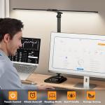 CHARYJOD LED Desk Lamp for Office Home, Height Adjustable Architect Desk Light with USB Adapter, Stepless Dimming Desk Lamp Light for Reading, Study, Workbench