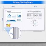 Magnetic White Board Dry Erase Board for Wall，72" x 48" (6ft x 4ft) Wall-Mounted Aluminum Frame Marker Board, Foldable Portable Whiteboard with a Long Pen Tray for School, Classroom, Office & Home