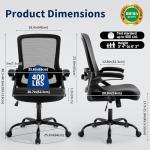 Nexthro Ergonomic Office Chair, Desk Chair with Adjustable Lumbar Support, Breathable Mesh Comfy Computer Chairs with Flip-up Armrests Executive Task Chair for Adults Home Office(Black)