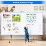 Magnetic White Board Dry Erase Board for Wall，72" x 48" (6ft x 4ft) Wall-Mounted Aluminum Frame Marker Board, Foldable Portable Whiteboard with a Long Pen Tray for School, Classroom, Office & Home
