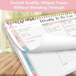 Weekly To Do List Notepad with 52 Undated Sheets（8.5"×11"）- Undated Weekly Desk Planner for Women & Man, School/Office Supplies