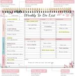 Weekly To Do List Notepad with 52 Undated Sheets（8.5"×11"）- Undated Weekly Desk Planner for Women & Man, School/Office Supplies