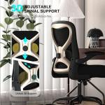 CASASIO Office Desk Chair with Ergonomic Lumbar Support, Extra-Thick Seat Cushion, Flip-up Arms, Breathable Mesh Back, Computer Task Chair for Home Office