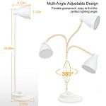 BOHON LED Desk Lamp with USB Charging Port, 3 Color Modes Dimmable Reading Lamp, Auto Dimming Task Lamp, Flexible Neck Table Light for Dorm Bedside, Adapter Include, White