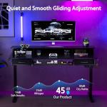 WALKINGDESK 63x24 Inches Electric Standing Desk with Keyboard Tray, Height Adjustable Stand up Desk with 2 Drawers, Ergonomic Sit to Stand with Storage Monitor Stand, Computer Table, Black