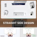 Veken 55 x 23.6 Inch Electric Standing Desk with Adjustable Height, Sit to Stand Computer Table for Study, Work or Gaming, Home Office Desk White