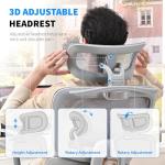 hujusko Mesh Ergonomic Office Chair with Footrest,High Back Mesh Gaming Chair with Lumbar Support,Adjustable Headrest and Armrests for Home Office Desk Chair (Modern, Grey)