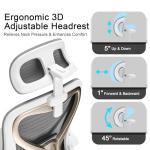 Home Office Desk Chairs, Ergonomic Office Chair with Lumbar Support & 3D Headrest, Computer Desk Chair with Flip-up Armrests, Perfect for Office or Study, Gray/Gold