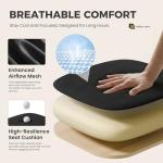 DUMOS Office Desk Chair - Ergonomic Mid Back with Lumbar Support & Rocking Mode, Height Adjustable with Fixed Armrest, Storage Back for Computer, Gaming, Conference, Meeting, 360° Swivel, Black