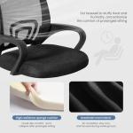 DUMOS Office Desk Chair - Ergonomic Mid Back with Lumbar Support & Rocking Mode, Height Adjustable with Fixed Armrest, Storage Back for Computer, Gaming, Conference, Meeting, 360° Swivel, Black