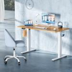 DUMOS 48 Inch Electric Standing Desk Height Adjustable, Sit to Stand Up Computer Workstations Work PC Table Home Office Study Writing Gaming Desks with Memory Presets for Walking Pad, Bedroom, Oak