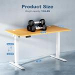DUMOS 48 Inch Electric Standing Desk Height Adjustable, Sit to Stand Up Computer Workstations Work PC Table Home Office Study Writing Gaming Desks with Memory Presets for Walking Pad, Bedroom, Oak