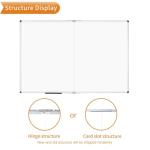VIZ-PRO Magnetic Dry Erase Board, 72 X 48 Inches, Foldable Wall-Mounted Whiteboard with Silver Aluminum Frame & Marker Tray for School Office and Home 6' X 4'