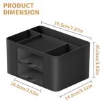 Marbrasse Pen Organizer with 2 Drawer, Multi-Functional Pencil Holder for Desk, Desk Organizers and Accessories with 5 Compartments + Drawer for Office Art Supplies (Black)