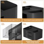 Marbrasse Pen Organizer with 2 Drawer, Multi-Functional Pencil Holder for Desk, Desk Organizers and Accessories with 5 Compartments + Drawer for Office Art Supplies (Black)