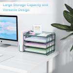 Spacrea Paper Organizer, Desk Organizers and Accessories for Desk with File organizer, Desk Accessories & Workspace Organizers for Catalog & Reference Racks (Dark Green)