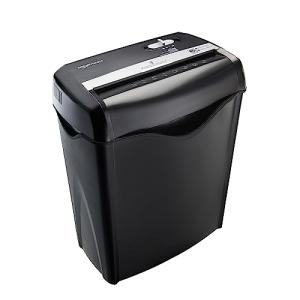 Amazon Basics 6-Sheet Cross-Cut Paper and Credit Card Shredder with 3.8 Gallon Bin, Shreds Staples, Black
