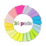 (24 Pack) Lined Sticky Notes 3x3 in,Notepads with Lines,Ruled Stickies Super Sticking Power,Office School Memo Note Pads Bright Colors,Post on Windows Doors,Recyclable,Easy to Write on