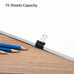 Amazon Basics Sturdy Binder Clips, Office Supplies, Small 0.75 in, Document Organizing, School Supplies, Black, 144 Count