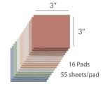 (16 Pack) Sticky Notes 3x3, Vintage Colors, Sticky Pads, Recyclable, Easy to Stick for Home, Office, Notebook