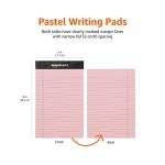 Amazon Basics Narrow Ruled Writing Pads, Perforated, 5" x 8", Multicolor, 6-Pack of 50 Sheets