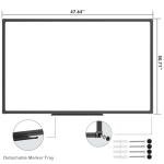JILoffice Magnetic Whiteboard/White Board, Dry Erase Board 48 x 31 Inch, Black Aluminum Frame Wall Mounted Board for Office Home and School