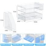 gianotter Desk Organizers and Accessories with File Holder, 4-Tier Desk Accessories & Workspace Organizers with Drawer and 2 Pen Holder, Paper Organizer for Office Supplies (White)