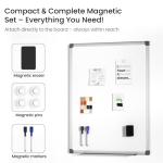 SCRIBANX Magnetic White Board for Wall, 24" x 18" Dry Erase Board Kit with 2 Magnetic Dry Erase Markers, 4 Magnets, Eraser, Pen Tray & Mounting Kit – White Board Dry Erase for Home, Office, School