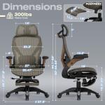 ELABEST X100 Ergonomic Office Chair with Footrest, Big and Tall Home Desk Chair with 5D Flip-Up Arms, Adjustable 3D Lumbar Support,High Back Rolling Computer Chair, Swivel Mesh Chairs (Coffee Break)