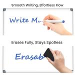 SCRIBANX Magnetic White Board for Wall, 24" x 18" Dry Erase Board Kit with 2 Magnetic Dry Erase Markers, 4 Magnets, Eraser, Pen Tray & Mounting Kit – White Board Dry Erase for Home, Office, School