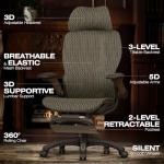 ELABEST X100 Ergonomic Office Chair with Footrest, Big and Tall Home Desk Chair with 5D Flip-Up Arms, Adjustable 3D Lumbar Support,High Back Rolling Computer Chair, Swivel Mesh Chairs (Coffee Break)