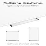 SCRIBANX Magnetic White Board for Wall, 24" x 18" Dry Erase Board Kit with 2 Magnetic Dry Erase Markers, 4 Magnets, Eraser, Pen Tray & Mounting Kit – White Board Dry Erase for Home, Office, School