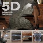 ELABEST X100 Ergonomic Office Chair with Footrest, Big and Tall Home Desk Chair with 5D Flip-Up Arms, Adjustable 3D Lumbar Support,High Back Rolling Computer Chair, Swivel Mesh Chairs (Coffee Break)