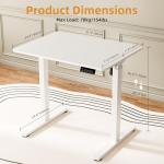 ERGOMAKER Electric Standing Desk, 31.5" x 23.6" Height Adjustable Sit Stand Desk with Splice Board for Home Office, Computer Desk Memory Preset (White Frame, White Desktop)